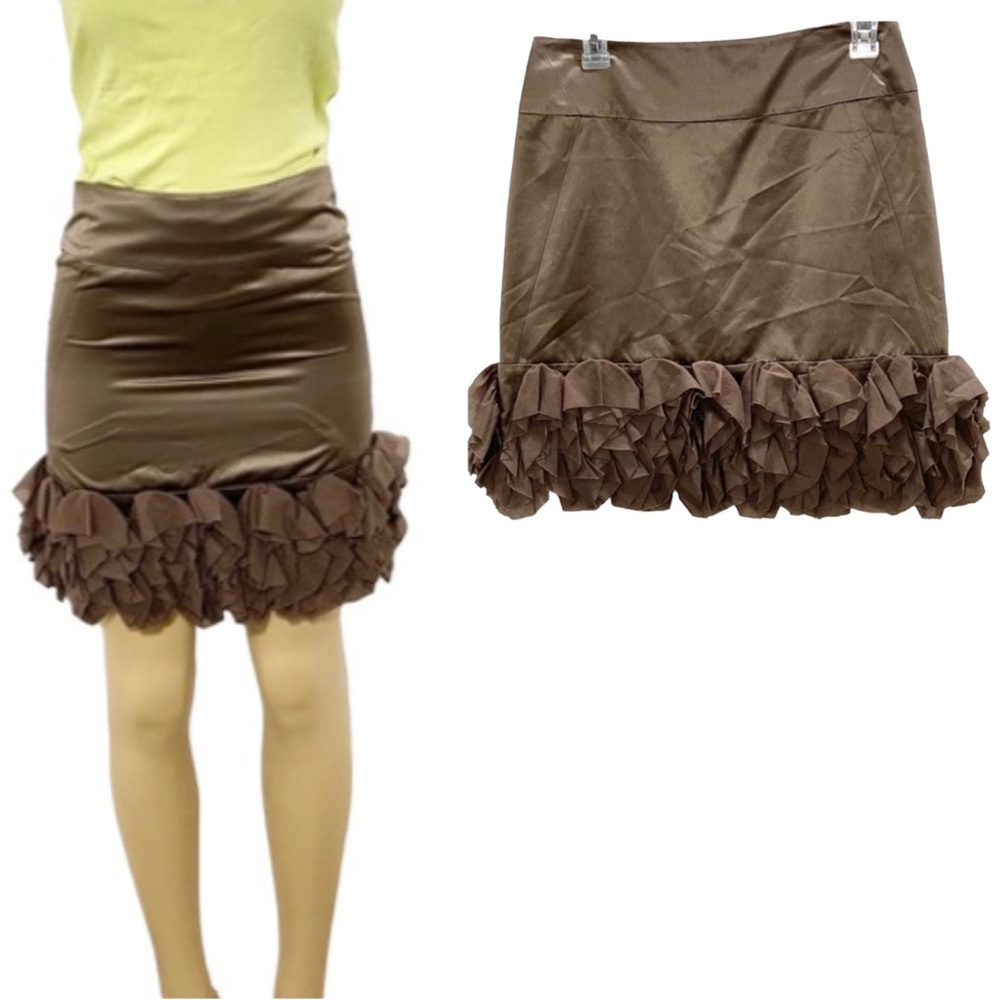 Reiss  ruffled satin skirt